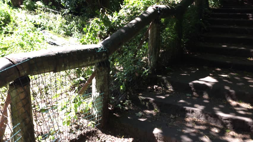 Rouken Glen Park Waterfalls. Scotland. UK. Semi-natural waterfalls Victorian-era industrial past. In outskirts of Glasgow in Newton Mearns. Woodlands, waterfalls, a boating pond, a walled garden. 