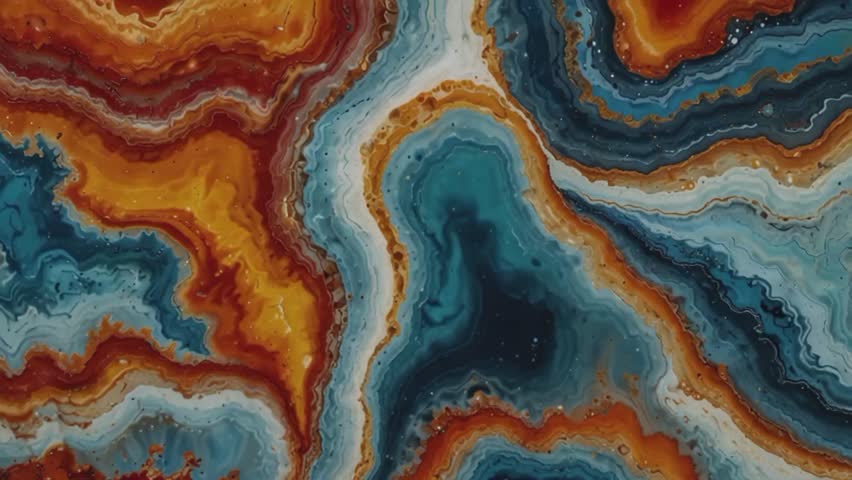 A stunning and vibrant texture resembling a slice of agate or geode. Its organic, layered flow pattern creates a sense of depth and movement.