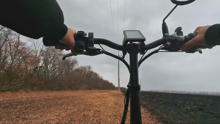 First-person view of an electric bike in the wild