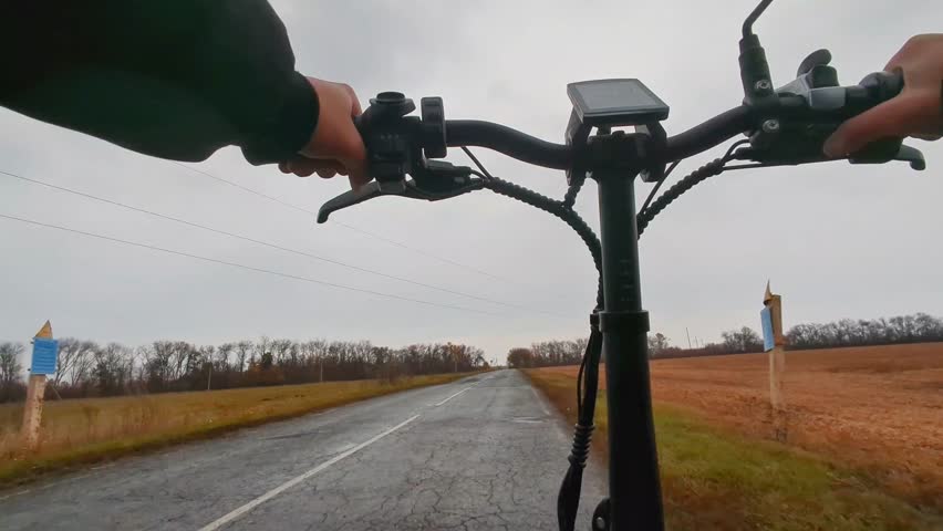 First-person view of an electric bike in the wild
