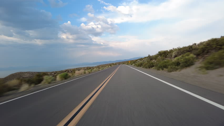 Mono Lake Highway 120 Eastbound 06 Driving Plate California USA