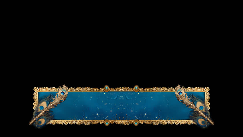 A stunning, seamless loop lower third title bar featuring a vibrant teal blue center with subtle floating particles.