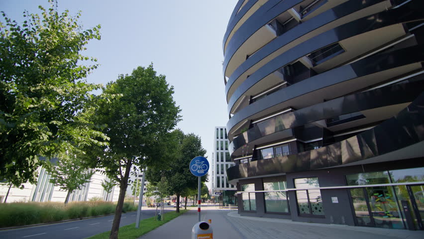 WU campus Vienna Autoia. Modern library buildings in the tourist center of the city.