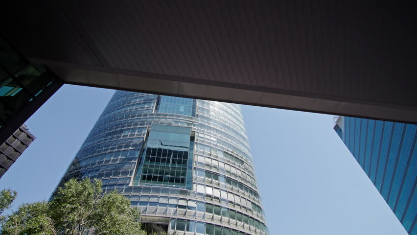 Business district of the Austrian capital Vienna. Business centers, offices and financial buildings in modern architecture.