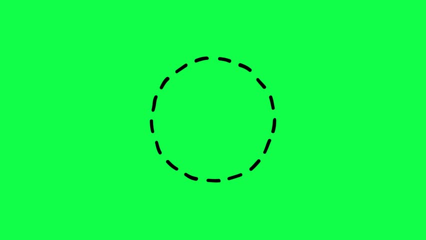 White dashed circle distorted animation video