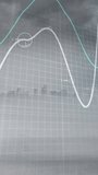 Animation of glowing graph processing data over cityscape and cloudy grey sky. Connection, data, business, network, digital interface and communication, digitally generated video. - Powered by Shutterstock - Get 15% off with code: PIKWIZARD15