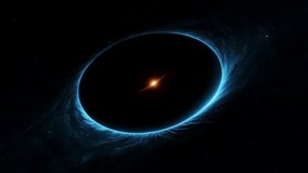 a mysterious object in space, possibly a black hole or neutron star, surrounded by a ring of glowing electric blue gas or plasma - Powered by Shutterstock - Get 15% off with code: PIKWIZARD15