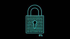 Cyberpunk Neon digital padlock with binary encryption code and security progress loading, cybersecurity data protection concept on dark background for technology and network safety UI. - Powered by Shutterstock - Get 15% off with code: PIKWIZARD15