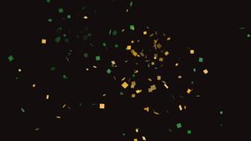Confinity animation of green and gold confetti falling dynamically. Suitable for celebratory events, holiday greetings, and festive promotions. - Powered by Shutterstock - Get 15% off with code: PIKWIZARD15