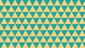 A retro-inspired animated background featuring a seamless loop of alternating teal and yellow triangles. This abstract geometric pattern is perfect for modern design projects. - Powered by Shutterstock - Get 15% off with code: PIKWIZARD15