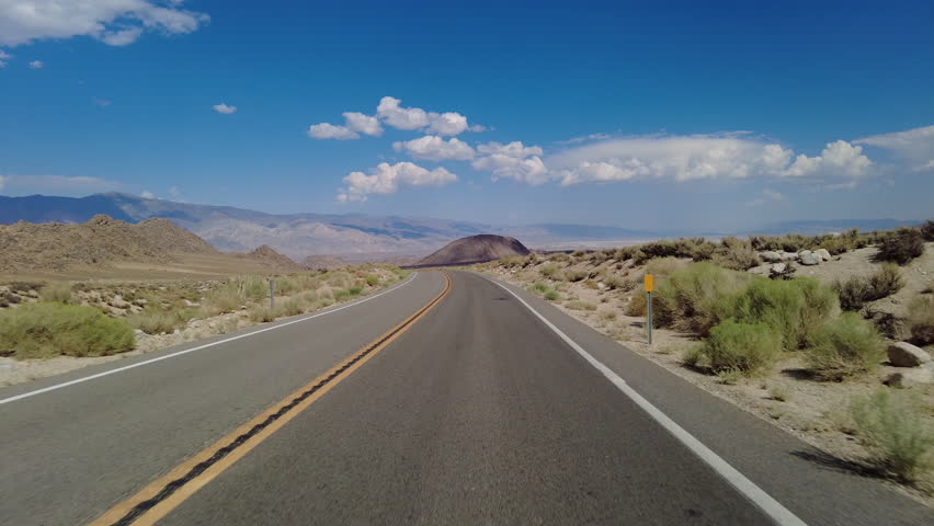 Mt Whitney Portal Road Driving Plate Descend 17 MultiCam Front View Driving Plate Sierra Nevada Mts California USA