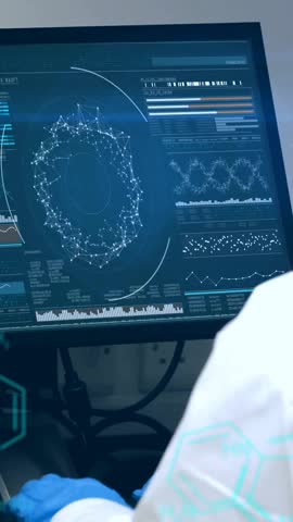 Animation of chemical formula and data processing over caucasian female scientist in lab. Global science, computing and digital interface concept digitally generated video.