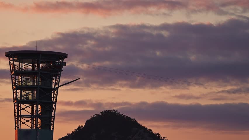Dramatic Sunset ziplining Adventure and Silhouette