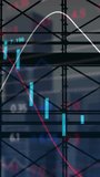 Animation of statistical and stock market data processing against aerial view of cityscape. Global economy and business data technology concept - Powered by Shutterstock - Get 15% off with code: PIKWIZARD15