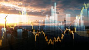 Increase in electricity prices on the world market. Green energy in full development.Investment finance chart,stock market business and exchange financial growth graph. - Powered by Shutterstock - Get 15% off with code: PIKWIZARD15