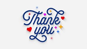 Thank You Animation, Colorful Heart and Star Elements for Greeting or Appreciation Video - Powered by Shutterstock - Get 15% off with code: PIKWIZARD15