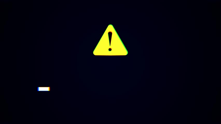 Warning Digital Glitch Text Animation with RGB Split Effect Chromatic Aberrations