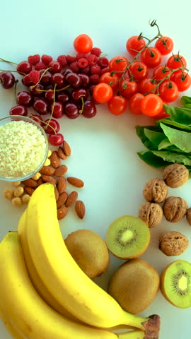 Foods containing melatonin on a beautiful background. Selective focus. food.