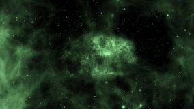 Abstract Green Nebula Cosmic Background with Floating Particles, Starfield Animation, and Futuristic Energy Flow - Powered by Shutterstock - Get 15% off with code: PIKWIZARD15