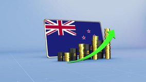 New Zealand Oil Revenue Growth 3D Economic Infographic for Energy Sector - Powered by Shutterstock - Get 15% off with code: PIKWIZARD15