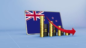 New Zealand Oil Revenue Decline 3D Economic Crisis Infographic - Powered by Shutterstock - Get 15% off with code: PIKWIZARD15