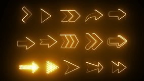4K Animated Neon Arrow Pack Overlay - Glowing Yellow Screen Element Set - Powered by Shutterstock - Get 15% off with code: PIKWIZARD15