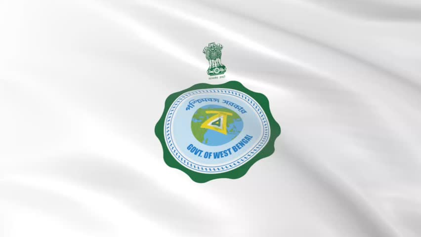 emblem flag of West Bengal waving in the wind