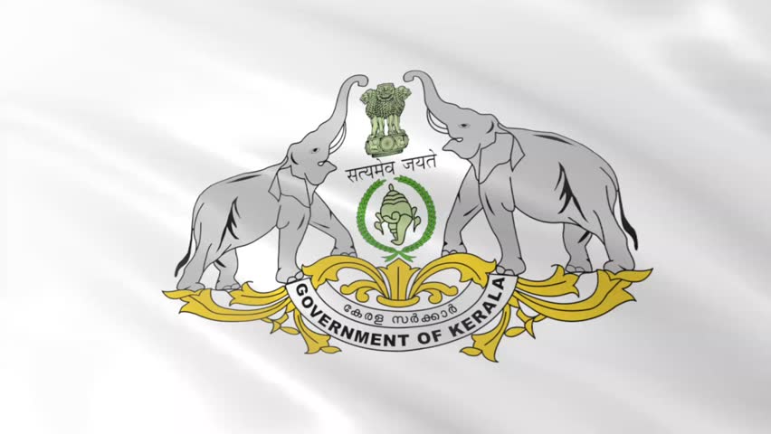 emblem flag of Kerala waving in the wind