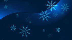 Blue neon winter abstract glowing wavy background with snowflakes. Seamless looping Christmas and New Year motion design. Video animation Ultra HD 4K 3840x2160 - Powered by Shutterstock - Get 15% off with code: PIKWIZARD15