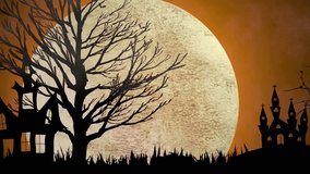 Spooky Halloween night with a glowing moon and flying bats, creating a mysterious and eerie atmosphere perfect for Halloween themes.
 - Powered by Shutterstock - Get 15% off with code: PIKWIZARD15