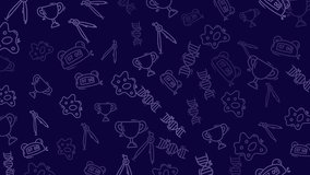 Seamless Educational Pattern Background With Abstract Doodles And Icons On Deep Purple Canvas For Visual Design - Powered by Shutterstock - Get 15% off with code: PIKWIZARD15