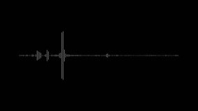 Minimalist white sound wave equalizer graphic on black background , Abstract soundwave icons visualize audio signals. Digital equalizers track frequency, amplitude, and rhythm. - Powered by Shutterstock - Get 15% off with code: PIKWIZARD15