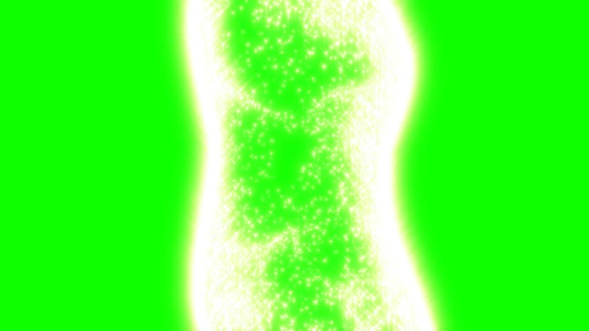 An animated pack of magical particle transitions on a green screen. Glowing glitter bars and frames wipe in and out.