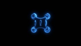 Blue Neon Drone Icon with an Exclamation Mark quadcopter - Powered by Shutterstock - Get 15% off with code: PIKWIZARD15