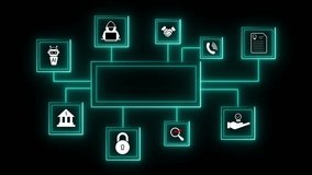 Digital marketing strategy icons connected to central text digital marketing. Digital marketing and business strategy drive growth, success, and innovation with AI and secure finance solutions. - Powered by Shutterstock - Get 15% off with code: PIKWIZARD15