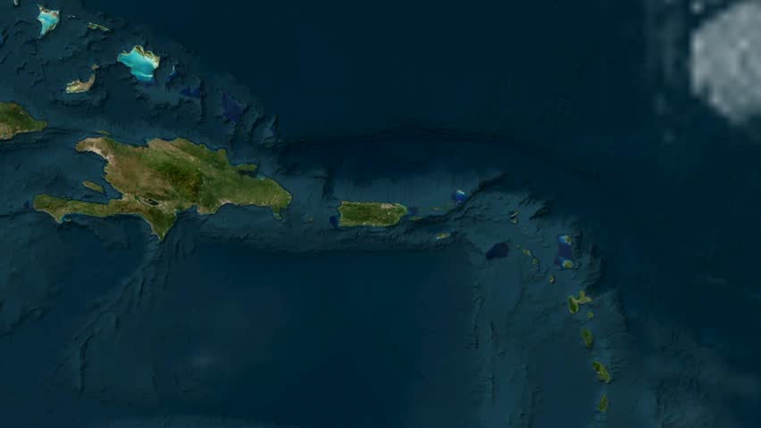 Zoom In Map Geography Puerto Rico Country Footage 4K