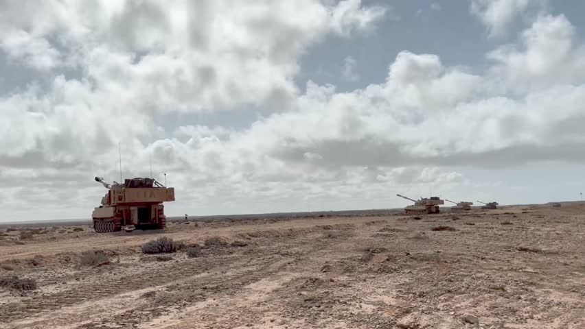 Self-propelled howitzers like this have their own propulsion engine and a tracked suspension system that allows movement over rough terrain.