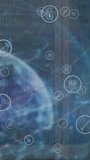 Animation of network of digital icons over interface with data processing against server room. Global networking and business data storage technology concept - Powered by Shutterstock - Get 15% off with code: PIKWIZARD15