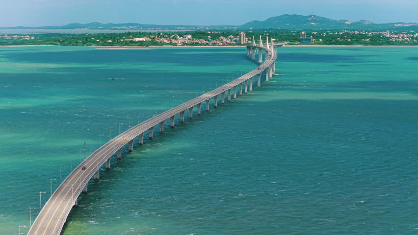 Aerial view of Kinmen Bridge  in Taiwan