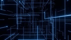 Abstract Futuristic Glowing Digital Data Network Connections. For Artificial Intelligence Systems, Cyber Technology,  Quantum computing. Seamless loop background. Created using non-AI 3d software - Powered by Shutterstock - Get 15% off with code: PIKWIZARD15