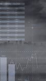 Animation of statistical data processing over grid network against aerial view of cityscape. Business data technology concept - Powered by Shutterstock - Get 15% off with code: PIKWIZARD15