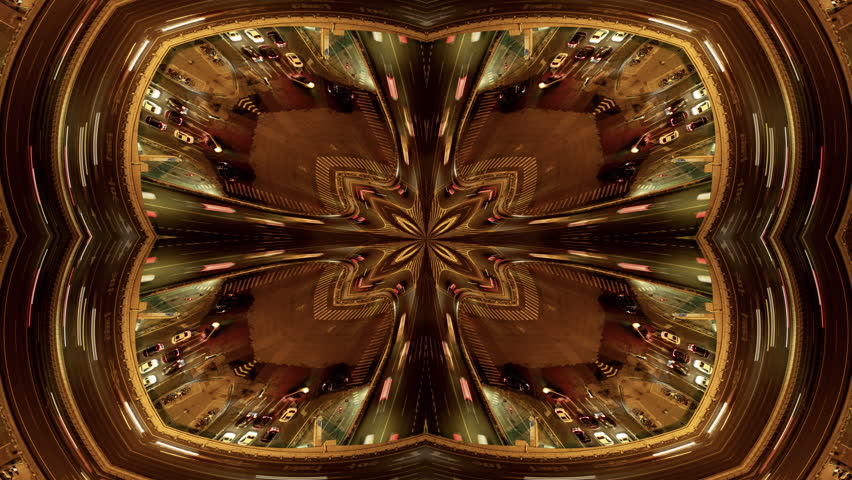 timelapse of traffic light trails made into abstract tiny planet pattern at night - Powered by Shutterstock - Get 15% off with code: PIKWIZARD15