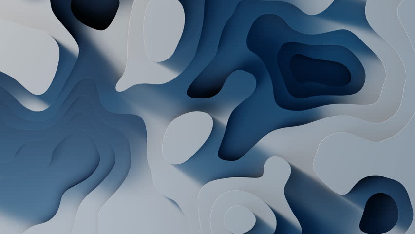 Minimal white and blue 3D abstract terrain with soft gradient shadows. Smooth topographic motion forming futuristic digital surface with layered curves and gentle depth animation. - Powered by Shutterstock - Get 15% off with code: PIKWIZARD15