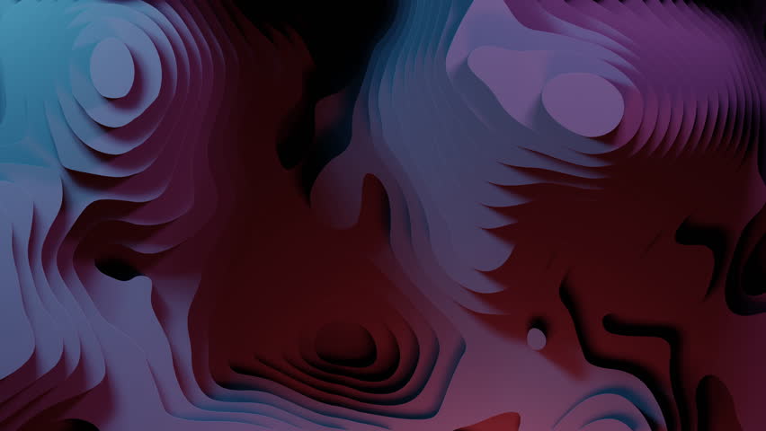 Abstract 3D terrain landscape with smooth gradient surfaces in blue and red tones. Futuristic motion loop of layered waves forming digital hills and valleys in continuous flowing animation. - Powered by Shutterstock - Get 15% off with code: PIKWIZARD15