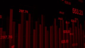 Red down loss futuristic stock market graph line move number price volatility chart tickers changing analysis. - Powered by Shutterstock - Get 15% off with code: PIKWIZARD15