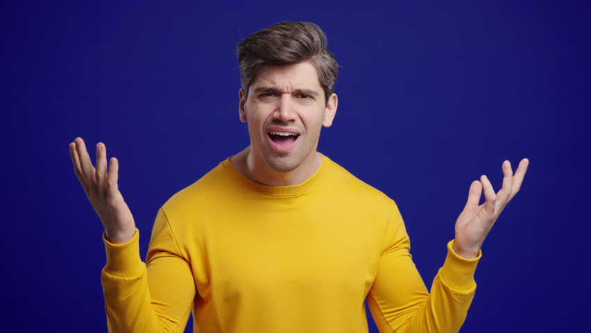 Angry Mature Man Asking What, You Crazy, Mad. Quarreling, Question Gesture