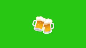 Two beer glasses with foam on a bright green backdrop. - Powered by Shutterstock - Get 15% off with code: PIKWIZARD15