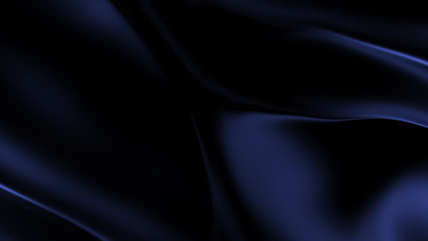 Abstract dark blue liquid metal fabric flowing smoothly with soft reflections and elegant motion. Seamless 4K loop background creating luxurious fluid texture and deep visual depth