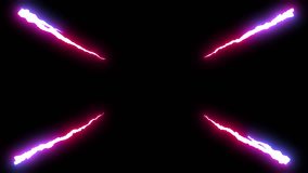 Neon electric energy bursts form an X-shape, radiating blue and pink light with anime-style impact for action overlays and transition effects - Powered by Shutterstock - Get 15% off with code: PIKWIZARD15