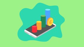Stock Market Platforms 2D Objects Animation Flat Cartoon 4K Video, Euro and Growth Graph. Transparent Alpha Channel. Template Animated Icon Editable Green Screen Background. - Powered by Shutterstock - Get 15% off with code: PIKWIZARD15